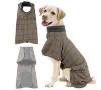 Dog Winter Coat - Comfortable Plaid Dog Clothes, Warm Fleece-Lined Winter for Small, Medium & Large Dogs | Festive Holiday & New Year Pet Apparel for Cold Weather
