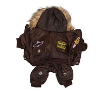 Dog Winter Coat, Padded Cotton and Polyester Dog Jacket, Warm and Soft Pet Hoodie for Small Medium Dogs, Indoor Outdoor Activities, Lovely Design with Mesh (XL)