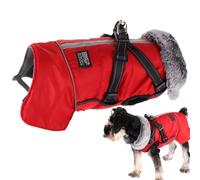 Dog Winter Coat - Reflective Dog Fleece Coat - Adjustable Pet Apparel, Waterproof Windproof Costume for Hiking, Walking, Camping, Skiing