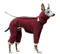 Dog Winter Coat Soft Pullover Dog Pajamas Four-Legged Turtleneck Thick Fleece Warm Greyhound Sweaters Windproof Coats For Medium Large Dogs