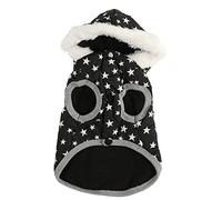 Dog Winter Coat Thickened Warm Soft Hooded Vest Jacket for Small Medium Dogs Flannel Polyester Material Pet Clothing (S)