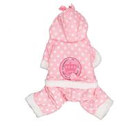 Dog Winter Coat Warm Thickened Hoodie, Pet Cold Weather Jacket for Small Medium Large Dogs, Skin Friendly One Piece Dog Down Jacket with Snap Design, Classic Dots Pattern (XL)