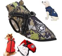 Dog Winter Coat, Waterproof and Windproof Snow Jacket with Harness and Zipper for Small, Medium, and Large Dogs
