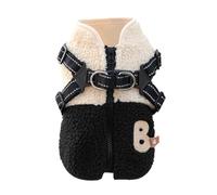 Dog Winter Coat, Windproof and Warm Fleece Lined Vest with Harness, Puppy Jacket with Opening on the Back, for Small and Medium Dogs in Autumn for Outdoor Activities