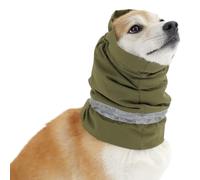 Dog Winter Ear Protector Waterproof Thermal Dog Snood with Reflective Strip Puppy Earmuffs Dogs No Flap Ear Wrap Pet Ears Neck Cover for Warm Winter Anxiety Relief Calming (Green, L)