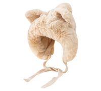 Dog Winter Hat Autumn And Winter Warm Plush Hat For Women With Cute Little Ears Plus Velvet Pullover Woolen Knitted Hat Lei Feng Hat Really Warm Winter Hat (White, One Size)