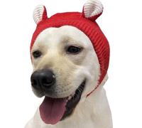 Dog Winter Hat,Cute Pet Warm Knitted Hat Quiet Ears Cover for Dogs Windproof Elastic Hats for Medium Large Dog_Red(Hat Girth:38-59cm)