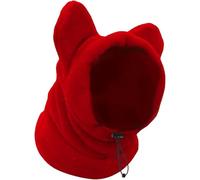 Dog Winter Hat, Dog Hood Warm Hat, Winter Dog Hat, Thickened Neck Warmer Scarf Ears Hoodie, Hat Head Wrap, Adjustable Soft Windproof Hooded Pet Ear Muffs, for Calm and Sleep for Your Pets (Red, S)