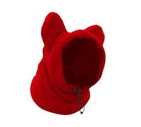 Dog Winter Hat, Dog Hood Warm Hat, Winter Dog Hat, Thickened Neck Warmer Scarf Ears Hoodie, Hat Head Wrap, Adjustable Soft Windproof Hooded Pet Ear Muffs, for Calm and Sleep for Your Pets (Red, M)