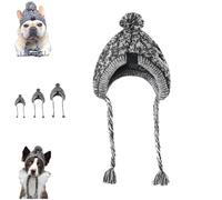 Dog Winter Hat, French Bulldog Hat, Knitting Hat For Small Medium Lager Dogs Cats, Dog Winter Knitted Hat Soft Ears Hoodie Earmuffs Fluffy Warm Cap for Pet Dogs Pet Supplies