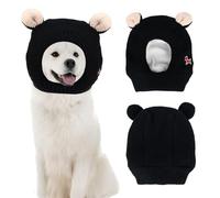 Dog Winter Hat,Winter Dog Warm Hat Wacky Cute Cat Fluffy Warm Cap Knitted Pet Hat Bear Ears Design Dog Headwear Hat Pet Supplies for Kitty Puppy Small Medium Large Dogs (Black)