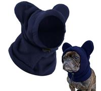 Dog Winter Hat with Ears, Cold Weather Warm Hat, Soft Ears Hoodie Dog Headwear, Adjustable Windproof Fleece Cap, Quiet Ear Wrap Cover Muffs Noise Protection for Pets Walking Hiking (Blue, M)