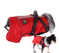 Dog Winter Jacket, Reflective Fleece Dog Clothes, Adjustable Pet Apparel, Waterproof Windproof Costume for Hiking, Walking, Camping, Skiing