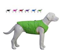 Dog Winter Jacket, Waterproof Windproof Dog Winter Vest Super Warm Polar Fleece Dog Winter Clothes with Smooth Zipper Closure for Small Medium Large Dogs Green M