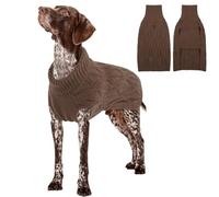Dog Winter Jumper, Classic Cable Knit Sweater Warm Coat Dog Winter Clothes Solid Color Cosy Jumper Perfect for Chilly Walks(Brown, XL)