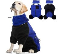 Dog Winter Jumper, Dog Hoodie Comfortable Thermal Jumper Indoor Outdoor Winer Clothes Fashionable Overcoats with Leg Cover Warm Fleecy Lined Coat for the Wet and Winter Weather(Blue, L)