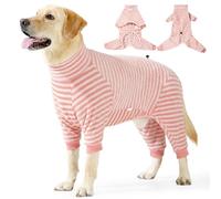 Dog Winter Sweater, Dog Recovery Suit, Pet Cold Weather Four-Legged Warm Jumpsuit, Pet Body Suit After Surgery, Adjustable Pyjamas Cozy Onesie for Small To Large Pets (Pink,XS)