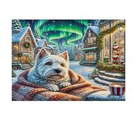 Dog Winter Village 1000 Pieces Mini Jigsaw Puzzle for Adults