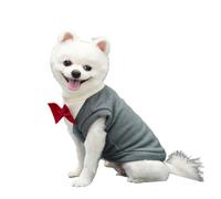 Dog Winter Warm Clothing, Pet Wedding Jacket Formal Vest with Bow D-Ring,Cat Dog Cold Weather Outfit Prince Suit Clothes for Cat Puppy Small Medium Large Dogs_L(Dark Gray)