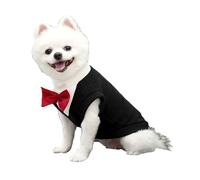 Dog Winter Warm Clothing, Pet Wedding Jacket Formal Vest with Bow D-Ring,Cat Dog Cold Weather Outfit Prince Suit Clothes for Cat Puppy Small Medium Large Dogs_7XL(Black)