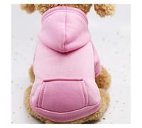 Dog Winter Warm Hooded Sweatshirt Soft Fleece Lined Pet Coat for Small Medium Dogs Puppies Cats Applicable to Chihuahua French Bulldog Pug(Pink,S)