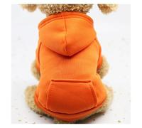 Dog Winter Warm Hooded Sweatshirt Soft Fleece Lined Pet Coat for Small Medium Dogs Puppies Cats Applicable to Chihuahua French Bulldog Pug(Orange,XXL)