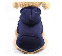 Dog Winter Warm Hooded Sweatshirt Soft Fleece Lined Pet Coat for Small Medium Dogs Puppies Cats Applicable to Chihuahua French Bulldog Pug(Dark Blue,M)