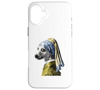 Dog With A Pearl Earring Funny Art Dog Case for iPhone 16 Plus