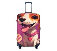 Dog with A Tongue Out Elastic Travel Luggage Cover Suitcase Protector, Print Suitcase Baggage Cover Anti-Scratch