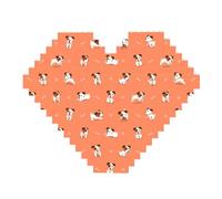 Dog with Big Bones Print Art Brick Puzzle Heart Shaped DIY Building Blocks Set 3D Jigsaw Home Decor 82 Pieces