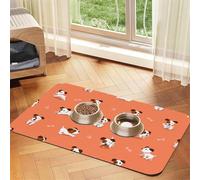 Dog With Big Bones Printing Pet Absorbent Leather Tablecloth,Pet Absorbent Leather Mat,Tidy Feeding Area For Dogs, Cats,Pets