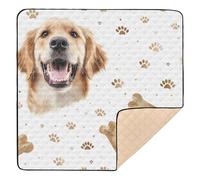 Dog with Bones Prints Baby Play Mat for Floor, 127x127 CM Playpen Mat,Thicken Soft Non-Slip Tummy Time Mat for Toddlers and Infants
