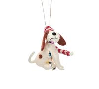 Dog With Fairy Lights Felt Decoration