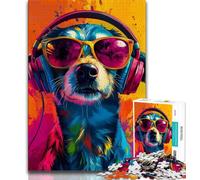 Dog with Headphones 1000 Piece Jigsaw Puzzle for Adults And Teenagers,Decompressing Intellectual Educational Toy Great Gifts And Toys (75x50cm)