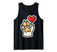 Dog with Paw Heart Comic - Cute Pet and Love Gesture Tank Top