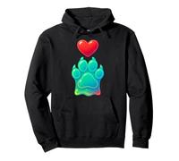 Dog with Paw Heart - Cute Pet And Love Gesture Pullover Hoodie