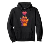 Dog with Paw Heart - Cute Pet And Love Gesture Pullover Hoodie
