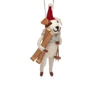 Dog With Skis Hanging Decoration