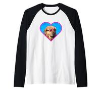Dog with Swimming Goggles Funny Golden Retriever Meme Pool Raglan Baseball Tee