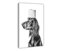 Dog with Toilet Paper on Head Poster Decor Canvas Poster Bedroom Decor Landscape Office Room Decor Gift 16x24inch(40x60cm)