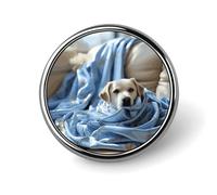 Dog Wrapped in Blanket Round Badge Pin Funny 1 Inch Button Brooch Lapel Pins Fashion Hat Shirt Pin Tie Tack Pinback Buttons Badge Party Supplies Decor Badges For Clothing Coat Hat Dress For Men Women