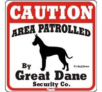 Dog Yard Sign "Caution Area Patrolled By Great Dane Security Company" PVC Sign