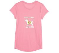 Dog Years Ahead: Playful Pet Lover Paw T-Shirt, Girls, Pink, XS