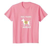 Dog Years Ahead: Playful Pet Lover Paw T-Shirt, Kids, Pink, 4 Years