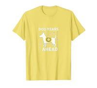 Dog Years Ahead: Playful Pet Lover Paw T-Shirt, Men, Lemon, XL