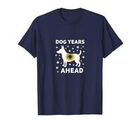 Dog Years Ahead: Playful Pet Lover Paw T-Shirt, Men, Navy, 3XL