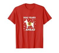 Dog Years Ahead: Playful Pet Lover Paw T-Shirt, Men, Red, L