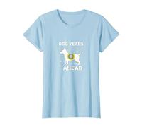 Dog Years Ahead: Playful Pet Lover Paw T-Shirt, Women, Baby Blue, XL