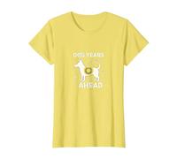 Dog Years Ahead: Playful Pet Lover Paw T-Shirt, Women, Lemon, M