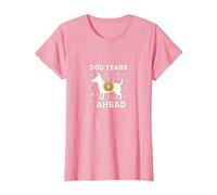 Dog Years Ahead: Playful Pet Lover Paw T-Shirt, Women, Pink, XS
